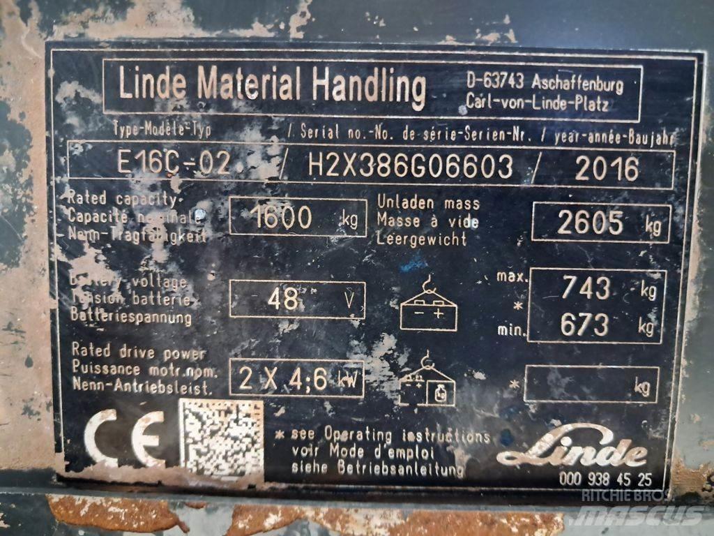 Linde E16C-03 Carretillas de horquilla eléctrica