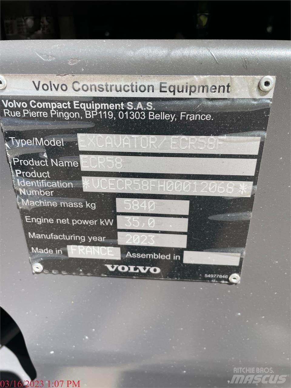Volvo ECR58F Excavadoras de cadenas