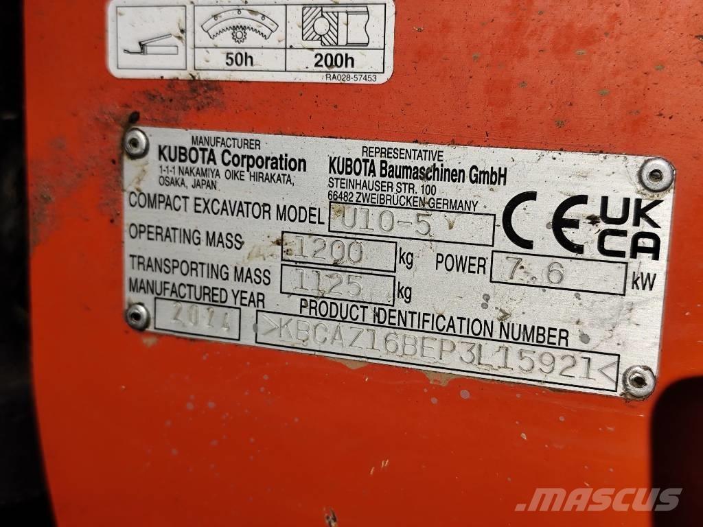 Kubota U 10-5 Mini excavadoras < 7t