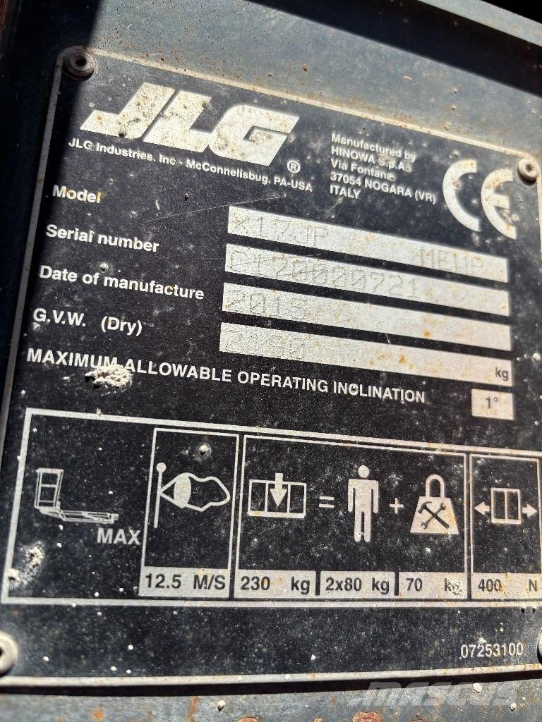 JLG X 17 J Plus Plataforma de trabajo articulada