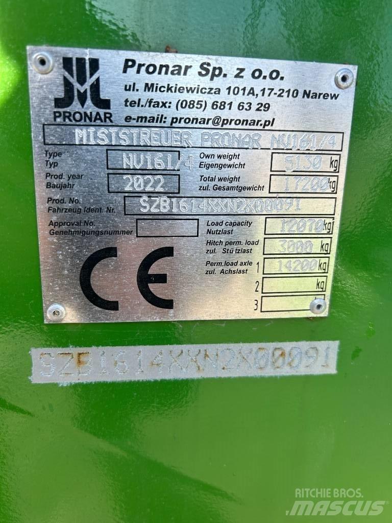 Pronar NV 161-4 Remolques esparcidores de estiércol