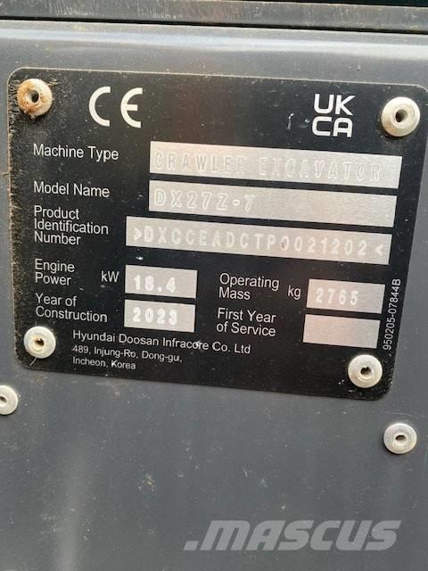 Develon DX 27 Z-7 Mini excavadoras < 7t