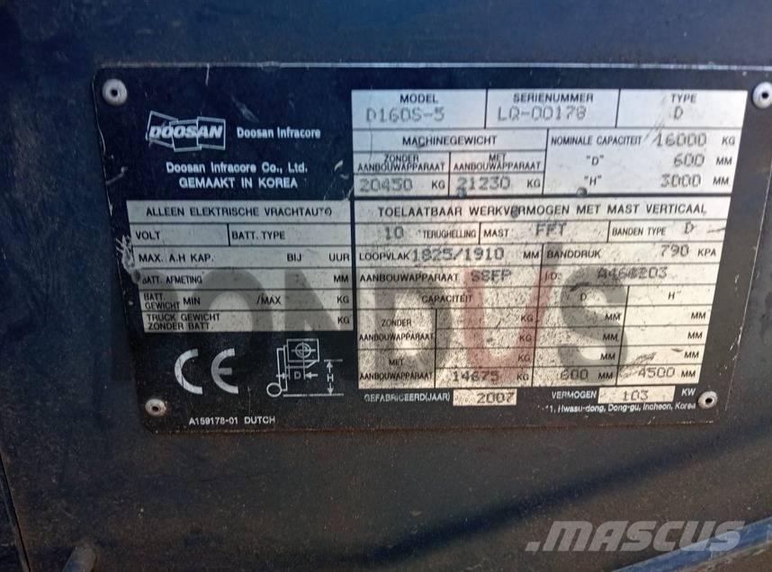 Doosan D160S-5 Carretillas diesel