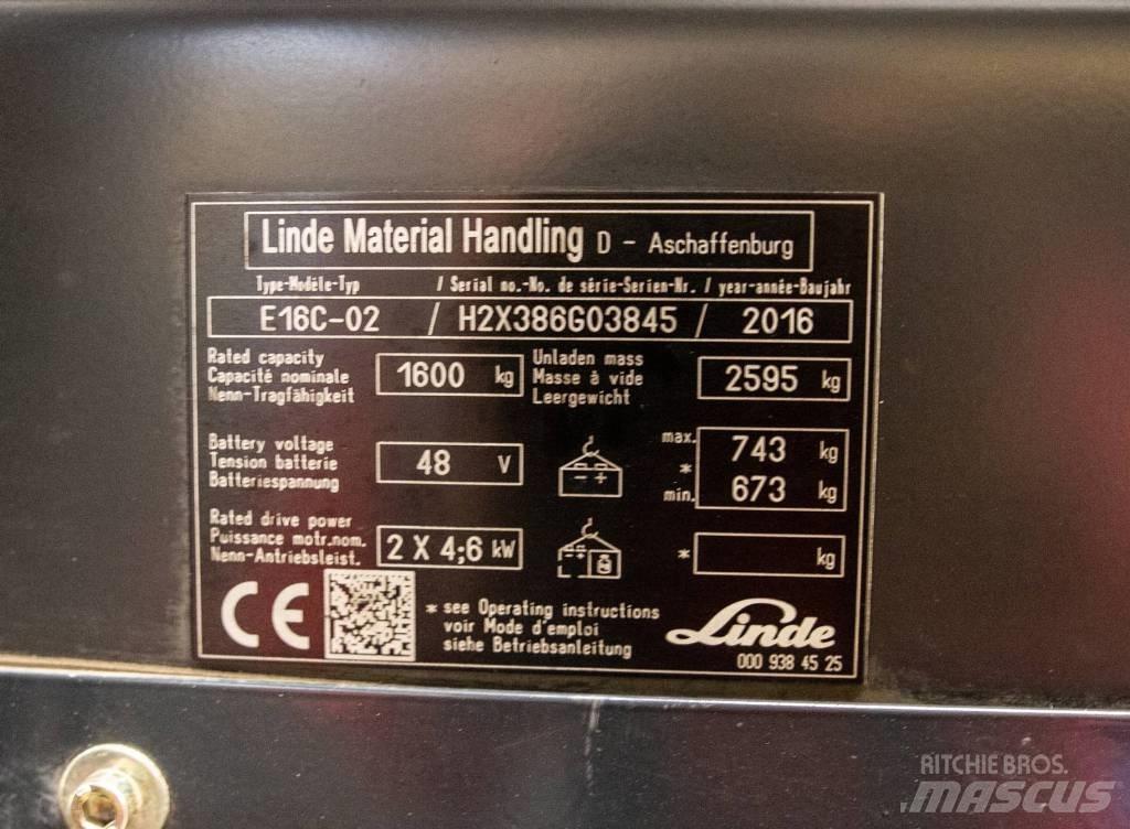 Linde E 16 C-02 Carretillas de horquilla eléctrica