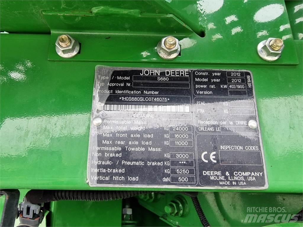John Deere S680 Cosechadoras combinadas