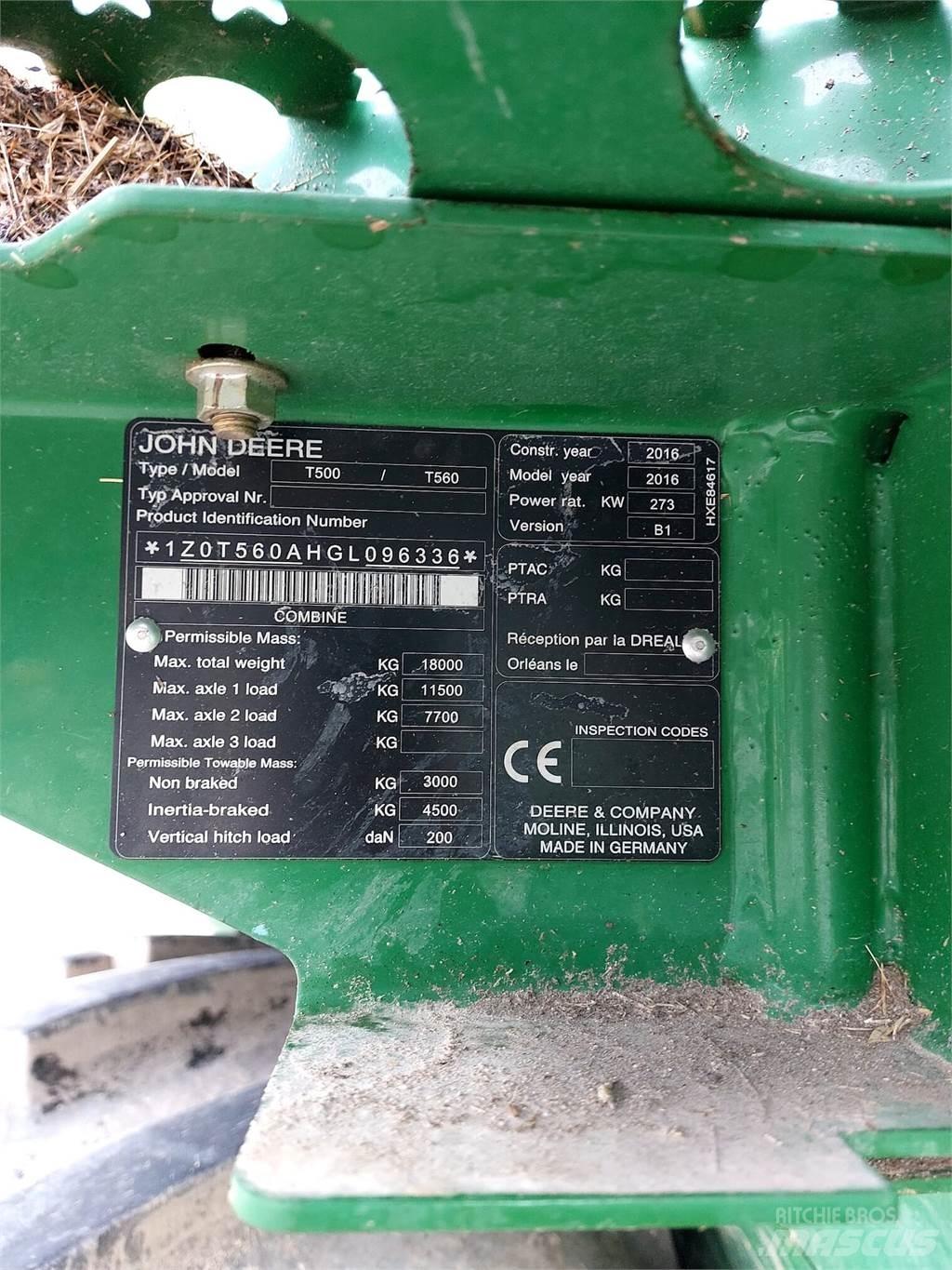 John Deere T560 Cosechadoras combinadas