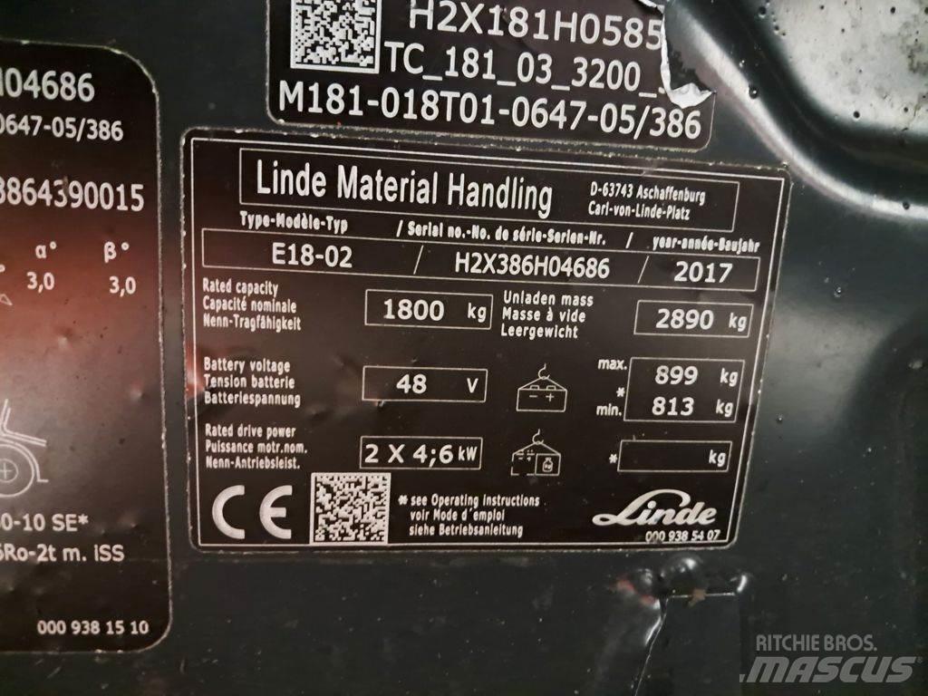 Linde E18-02 Carretillas de horquilla eléctrica