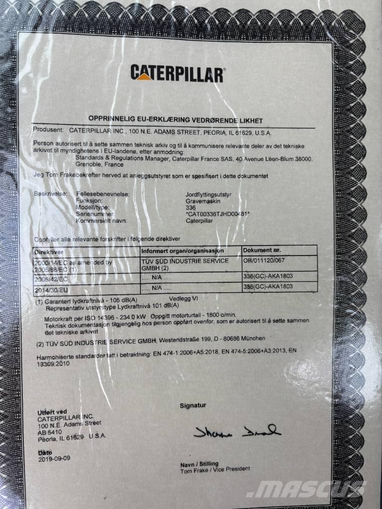 CAT 336 Excavadoras de cadenas