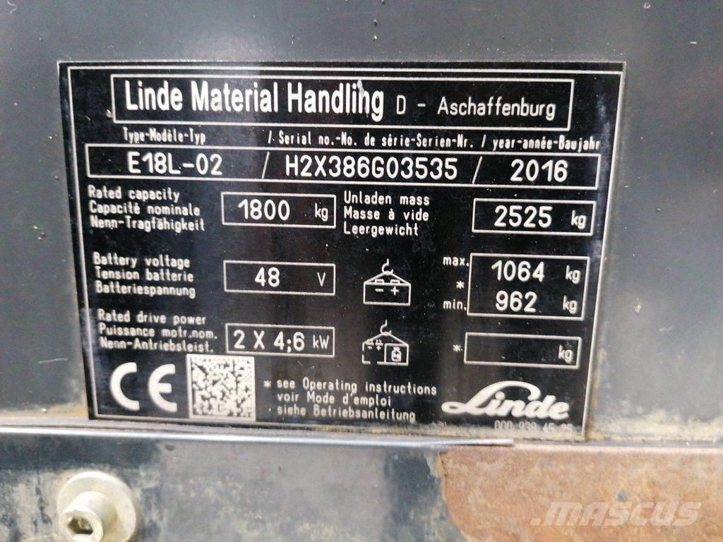 Linde E18L-02 Carretillas de horquilla eléctrica