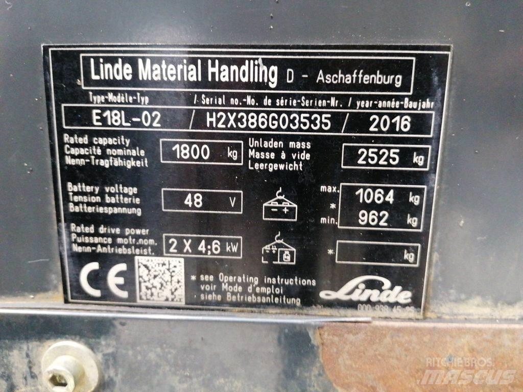Linde E18L-02 Carretillas de horquilla eléctrica