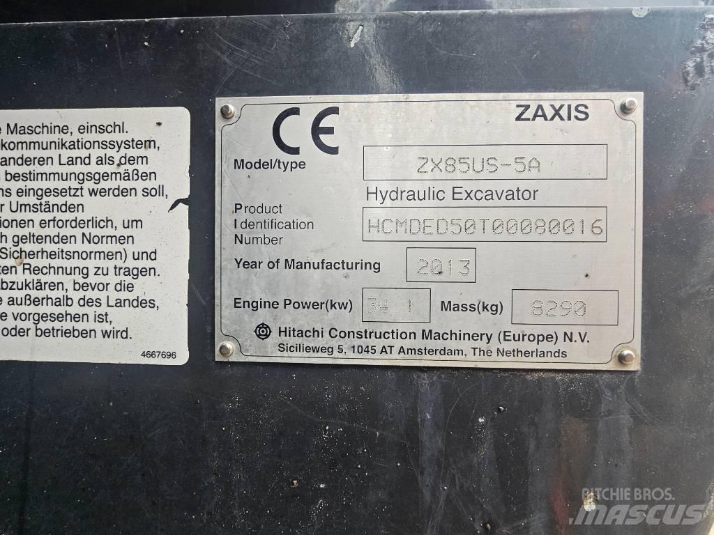 Hitachi ZX 85 US-5 A Excavadoras 7t - 12t