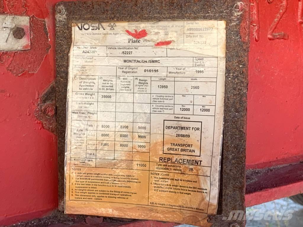 Montracon 3 Axles Semirremolques de góndola rebajada