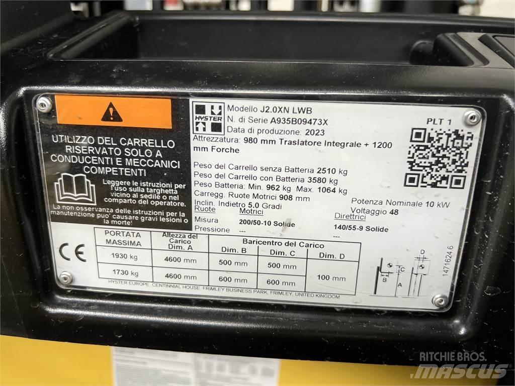 Hyster J2.0XN/ NEU Carretillas de horquilla eléctrica