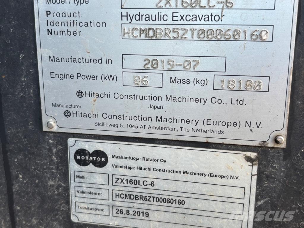Hitachi ZX 160 LC-6 Excavadoras de cadenas