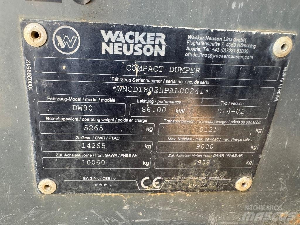 Wacker Neuson DW 90 Dúmpers de obra