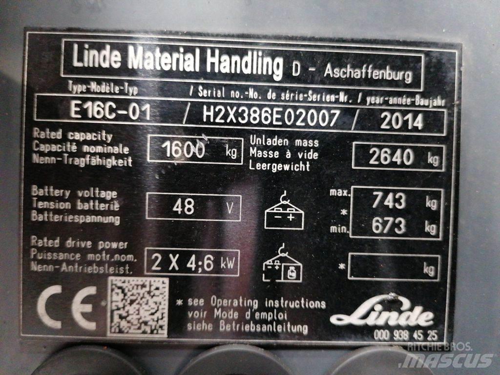 Linde E16C-01 Carretillas de horquilla eléctrica