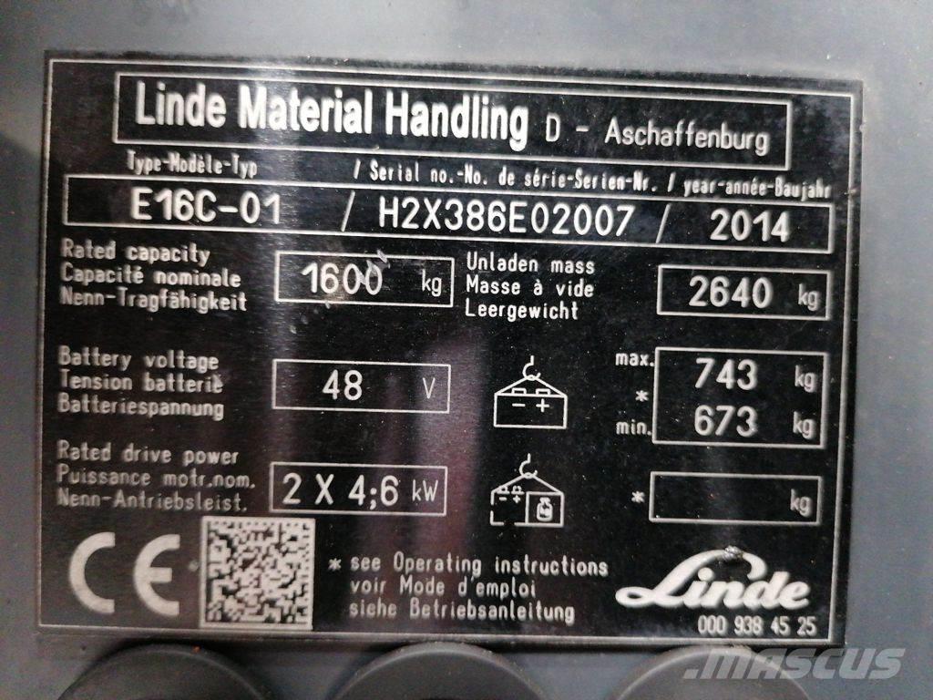Linde E16C-01 Carretillas de horquilla eléctrica