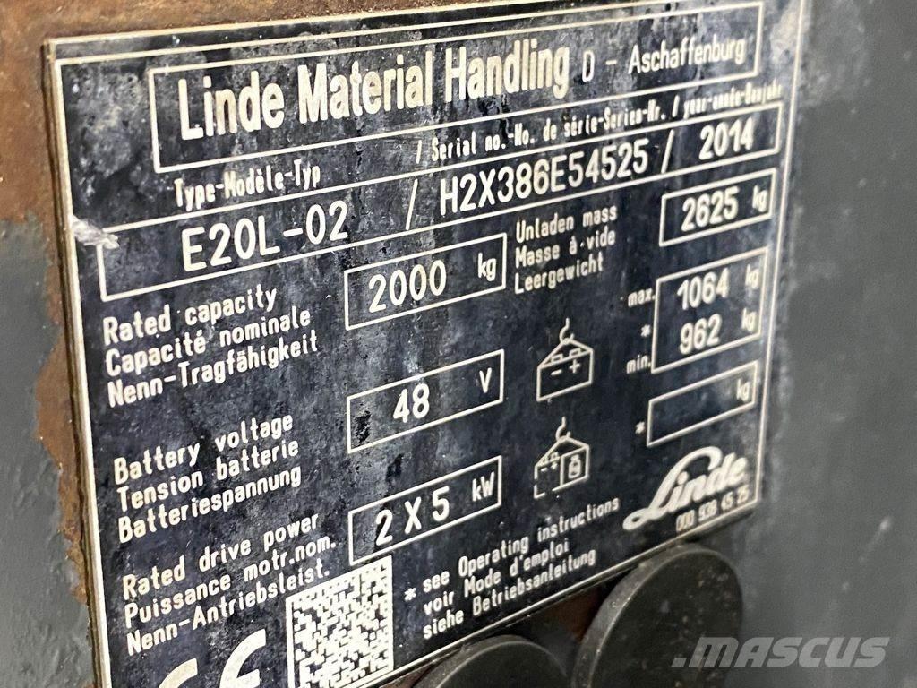 Linde E20L-02 Carretillas de horquilla eléctrica