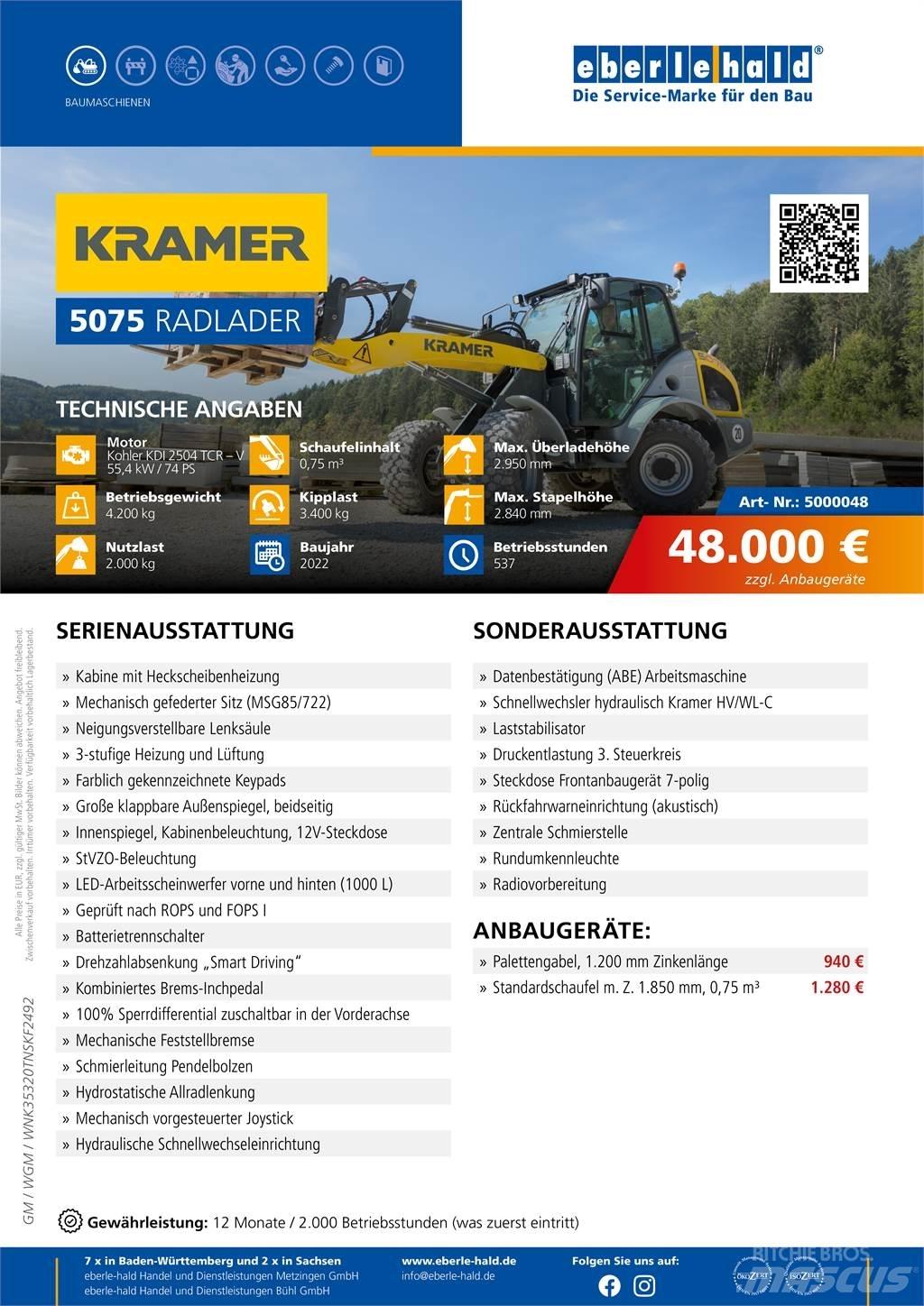 Kramer 5075 Cargadoras sobre ruedas