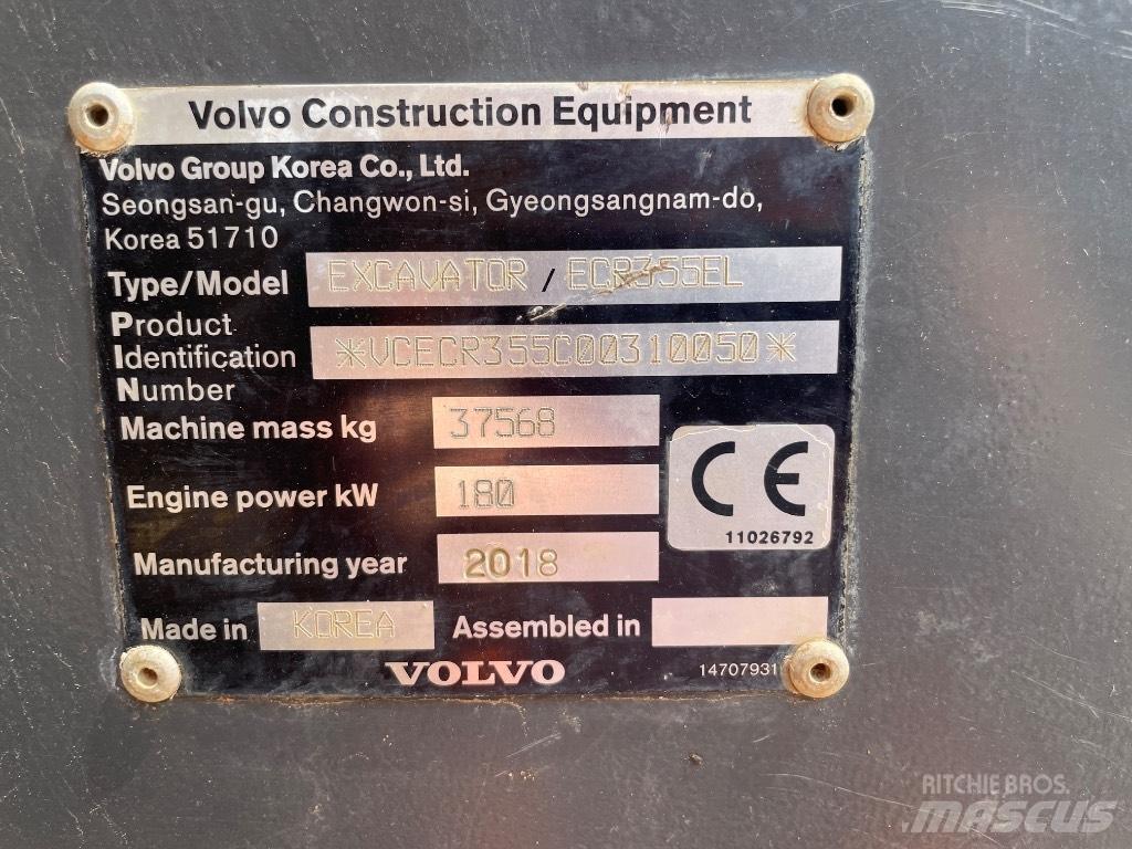 Volvo ECR 355 EL Excavadoras de cadenas
