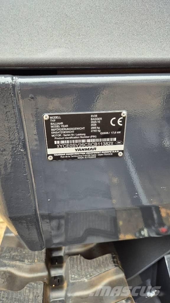 Yanmar SV26 Advance Mini excavadoras < 7t
