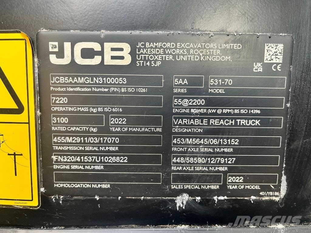 JCB 531-70 Cargadoras de ruedas telescópicas