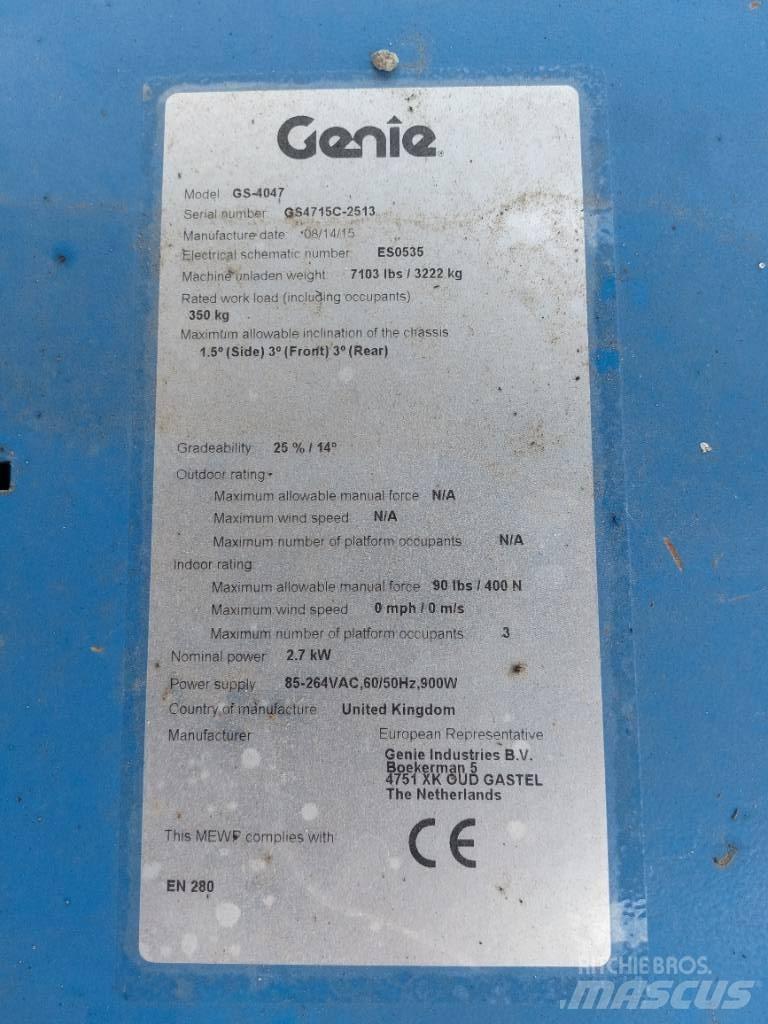 Genie GS4047 Plataformas tijera