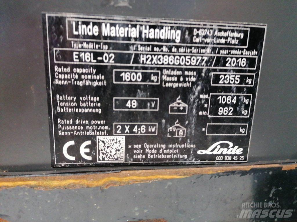 Linde E16L-02 Carretillas de horquilla eléctrica