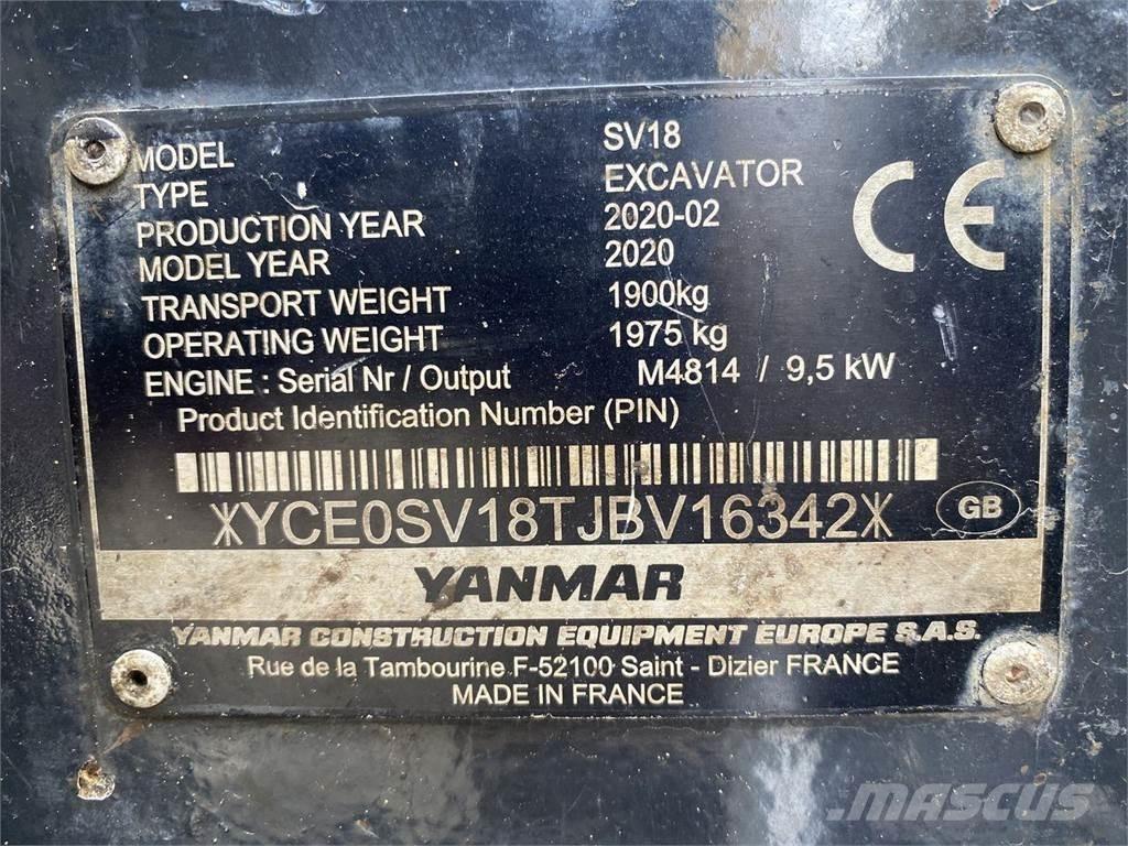 Yanmar SV18 Excavadoras de ruedas