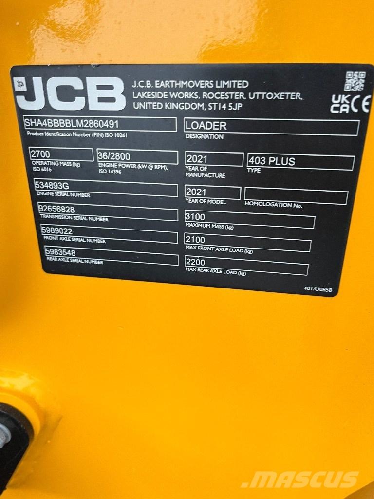 JCB 403 Cargadoras sobre ruedas