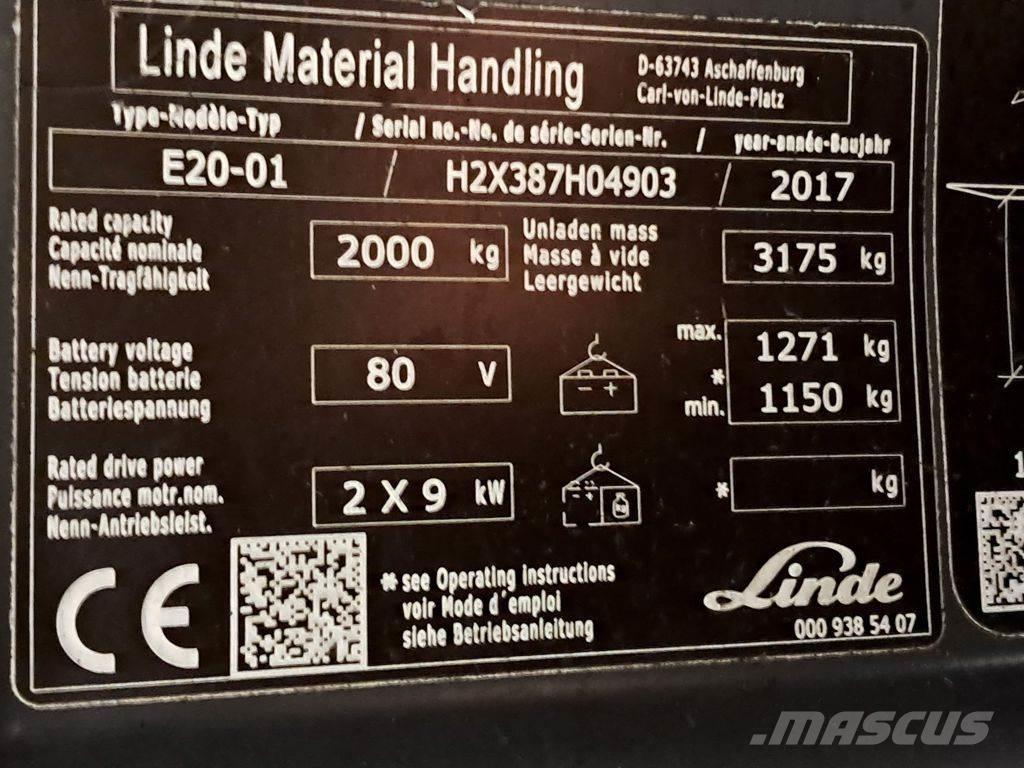 Linde E20-01 Carretillas de horquilla eléctrica