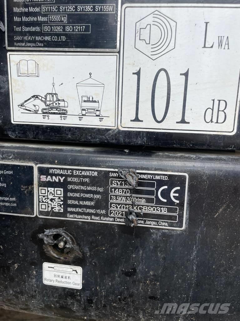 Sany SY 135 C Excavadoras de cadenas