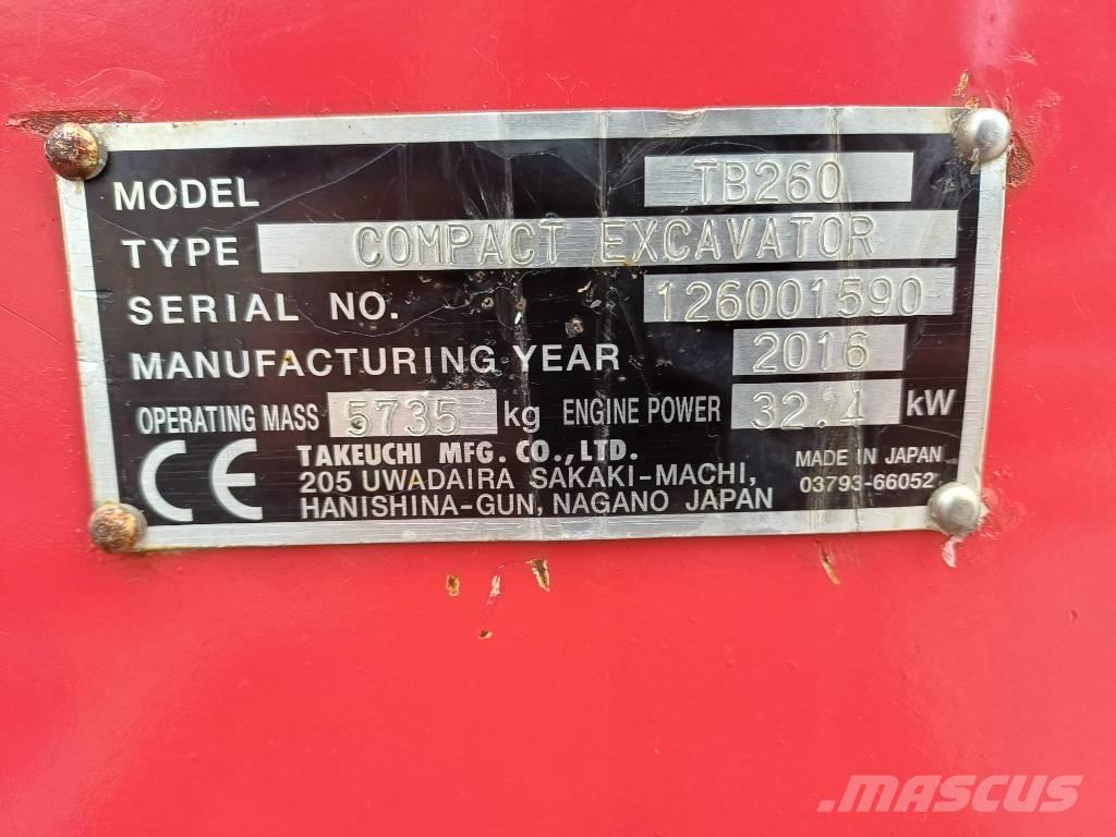 Takeuchi TB 260 Mini excavadoras < 7t