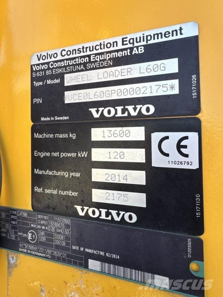 Volvo L60G Cargadoras sobre ruedas