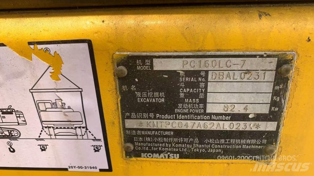 Komatsu PC 160 LC-7 Excavadoras de cadenas