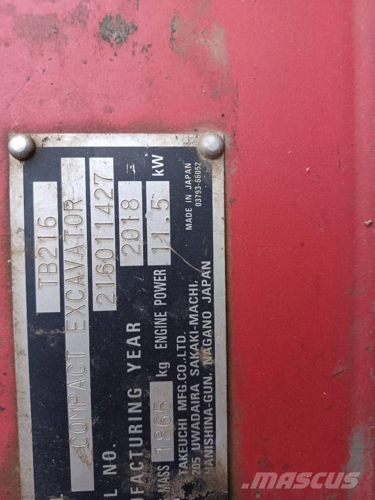Takeuchi TB 216 Mini excavadoras < 7t