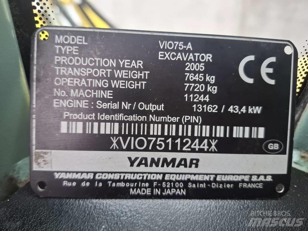 Yanmar Vio 75 A Excavadoras 7t - 12t