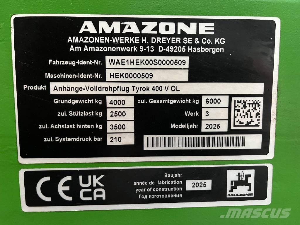 Amazone Tyrok 400 VS Arados reversibles suspendidos
