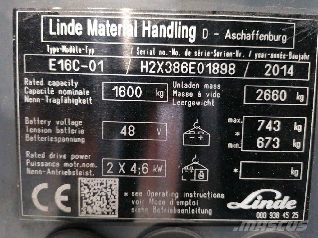 Linde E16C-01 Carretillas de horquilla eléctrica