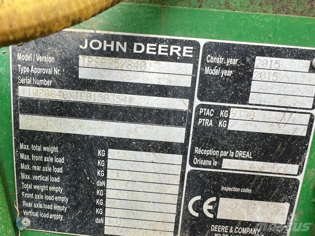 John Deere 840 Pulverizadores arrastrados