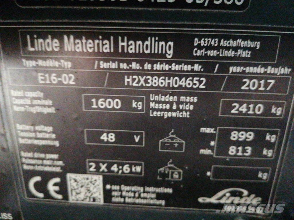 Linde E16-02 Carretillas de horquilla eléctrica