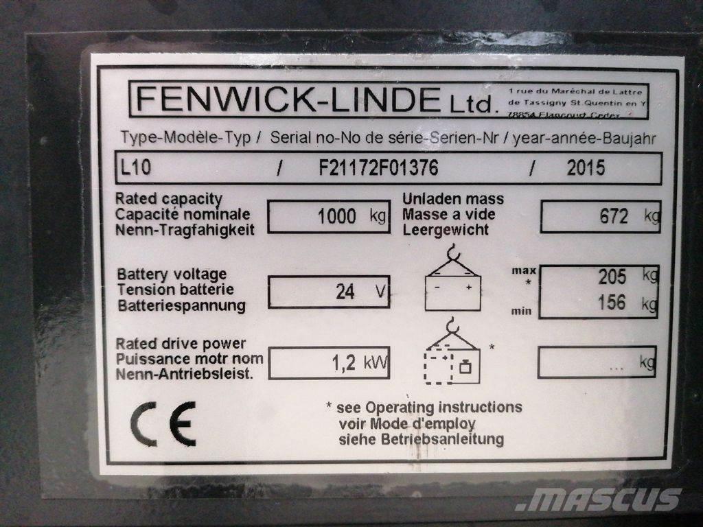 Linde L10 Apiladores eléctricos