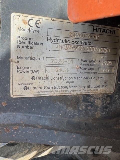 Hitachi ZX 26 U-6 CR Mini excavadoras < 7t