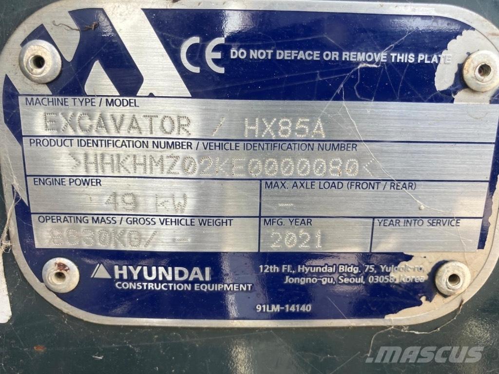 Hyundai HX 85 A Excavadoras 7t - 12t