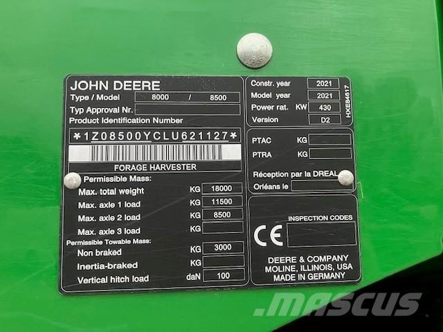 John Deere 8500i Picadoras de forraje autopropulsadas