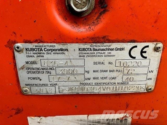 Kubota U36-4 Excavadoras de cadenas