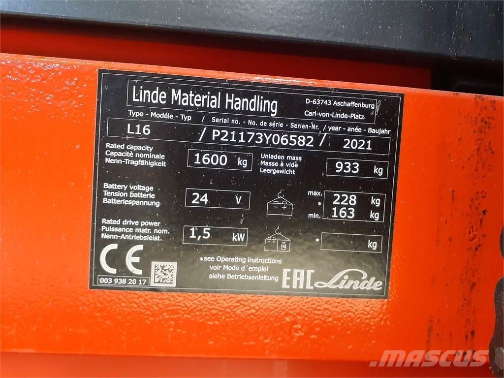 Linde L16i Apiladores eléctricos