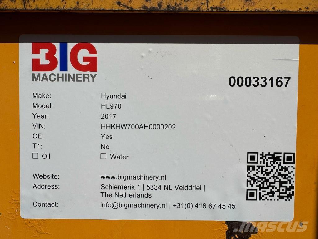 Hyundai HL970 Cargadoras sobre ruedas