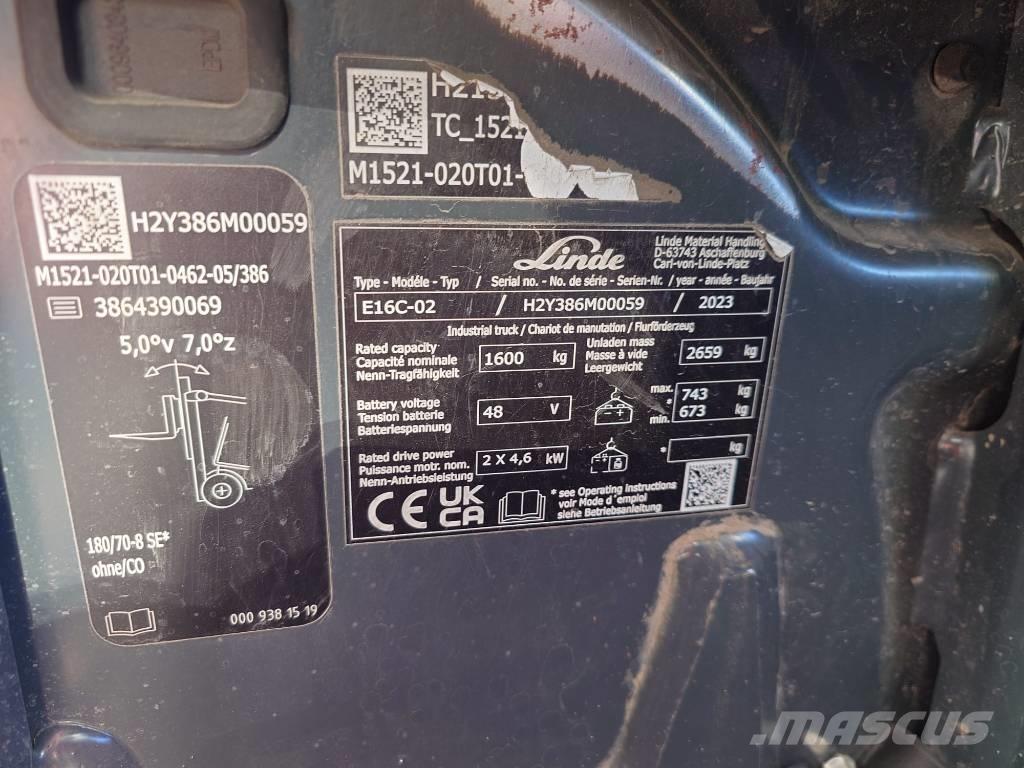 Linde E16C/386-02 Carretillas de horquilla eléctrica