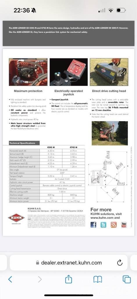 Kuhn E4745 M Otros equipos para carreteras y quitanieves